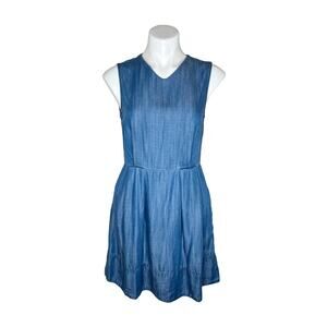 GAP Tencel Denim Fit & Flare Sleeveless Dress Size 4